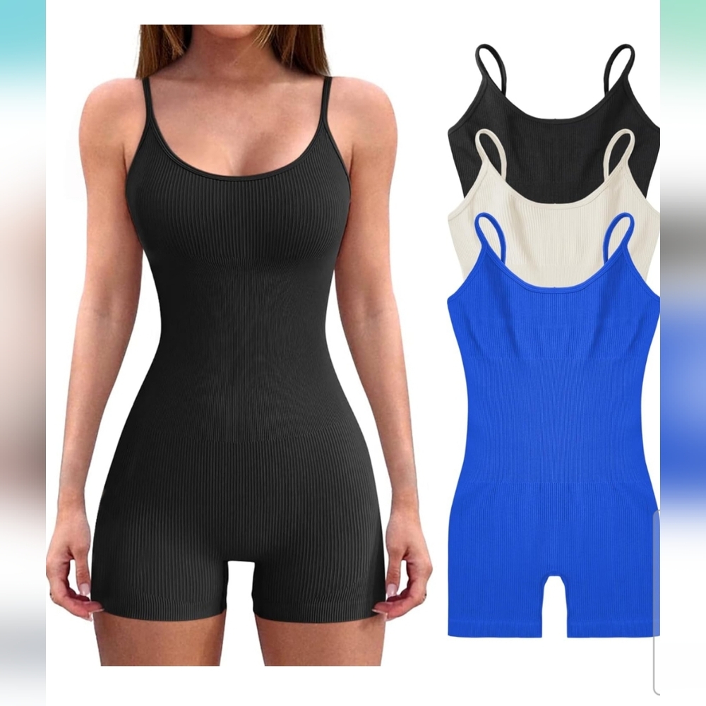 Vingostar Ribbed Bodysuit - Black, Beige, Blue Medium